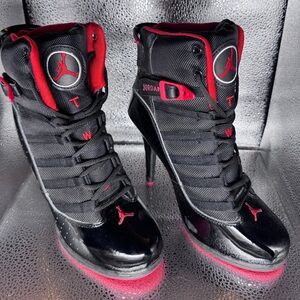 Nike Jordan Women's Dunks  Black and Red Heeled Boots, 309235 007
